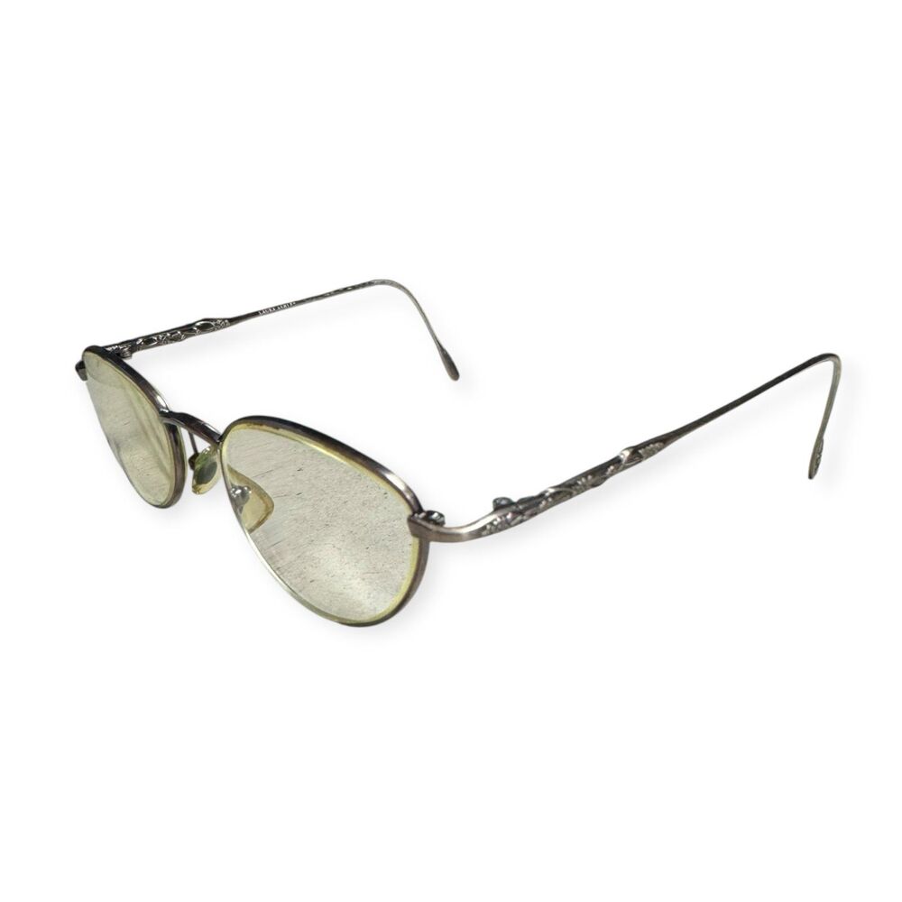 Laura Ashley Eyeglass Frames Metal‎ Flowers 18-135 Silver 1990s Vintage